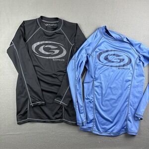 Gotcha Logo Compression Shirts Surf Brand Men's Large Lot of 2‎ Black Blue